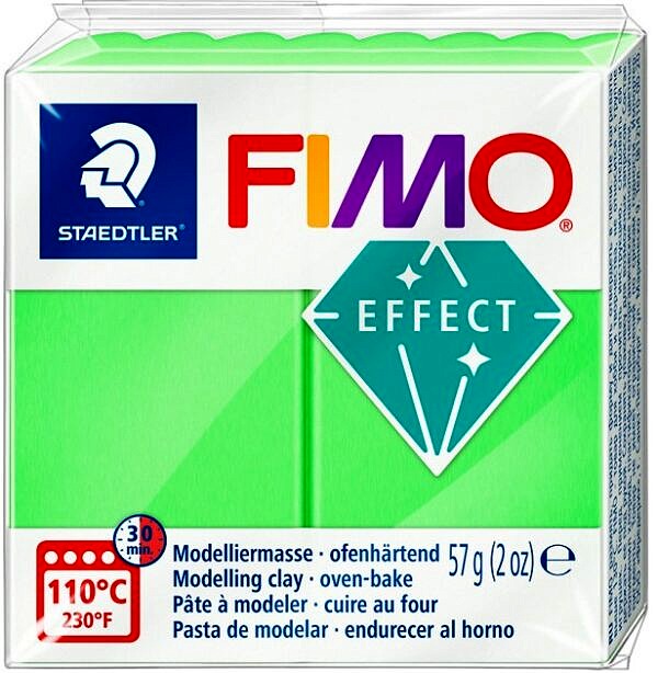 PATE POLYMERE FIMO EFFECT NEON VERT 57 gr REF 8010-501